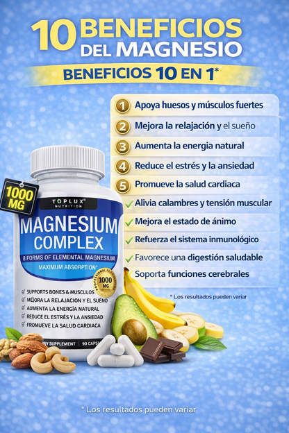 Magnesio Complex 10 en 1 💪 Energía, Fuerza y Bienestar Total