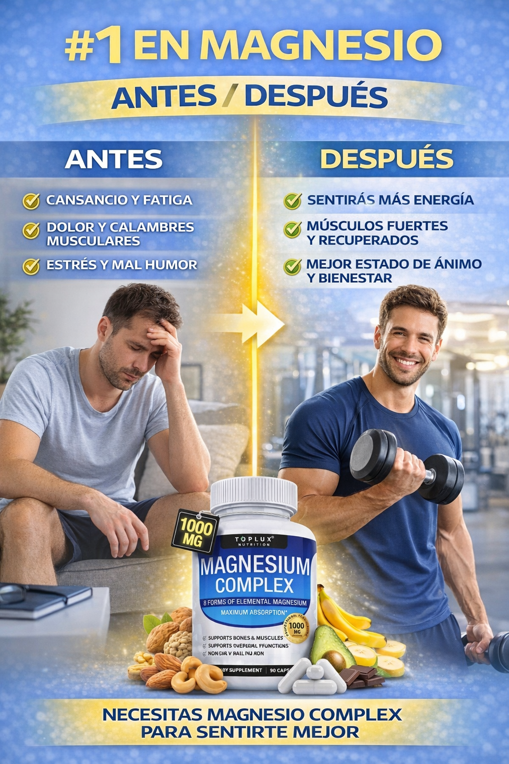 Magnesio Complex 10 en 1 💪 Energía, Fuerza y Bienestar Total