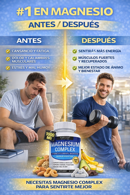 Magnesio Complex 10 en 1 💪 Energía, Fuerza y Bienestar Total